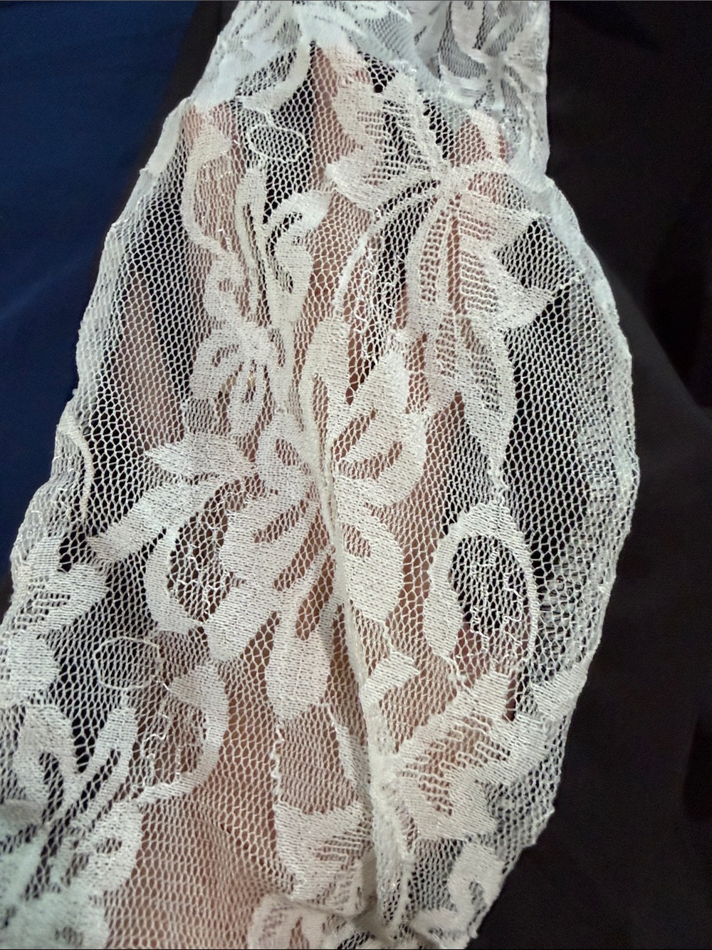 Black Parachute Pants with White Lace - Picture 9 of 10